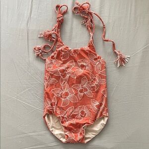 Erika Swimwear Kids Floral in Coral and Cream